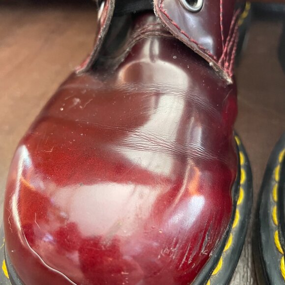 Dr. Martens Cherry Red 1460 Vegan Patent Leather Chelsea Boots Size 6 - Picture 4 of 14